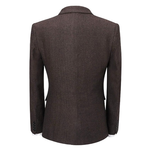 TOMBOLINI • Zero Gravity Virgin Wool Brown Tweed Pant Suit Made In Italy - Picture 16 of 16